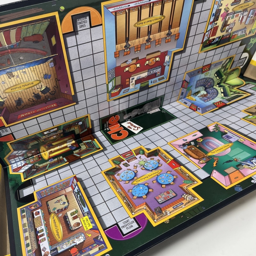 Vintage 2000 THE SIMPSONS Clue Mystery Game Pewter Pieces Parker COMPLETE - Picture 9 of 9